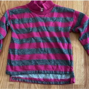Vintage Striped Kids Sweater - Fuchsia and Charcoal